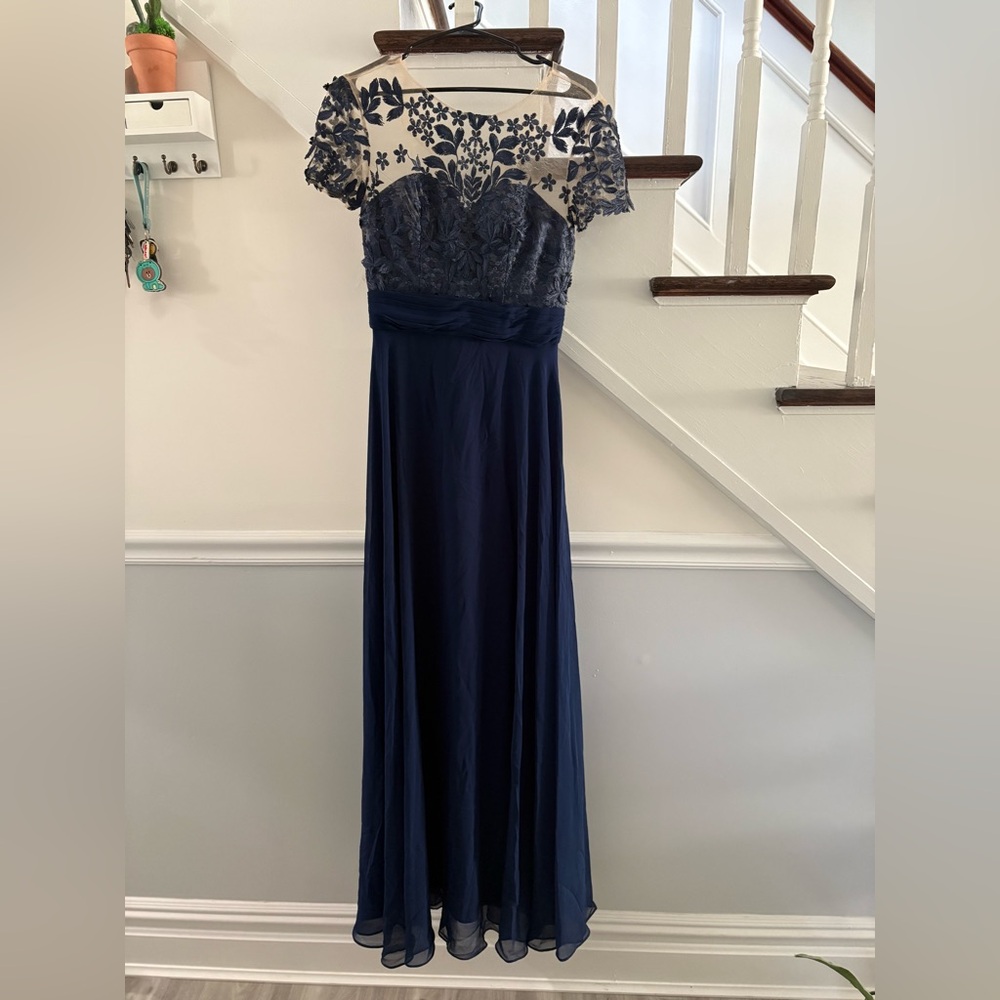 JS Collections Navy Blue Asymmetrical Dress
